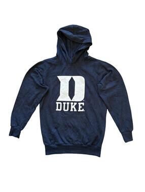 Duke Blue Devils Sweatshirt Men's Navy Blue Hooded Vintage Y2K Size Small